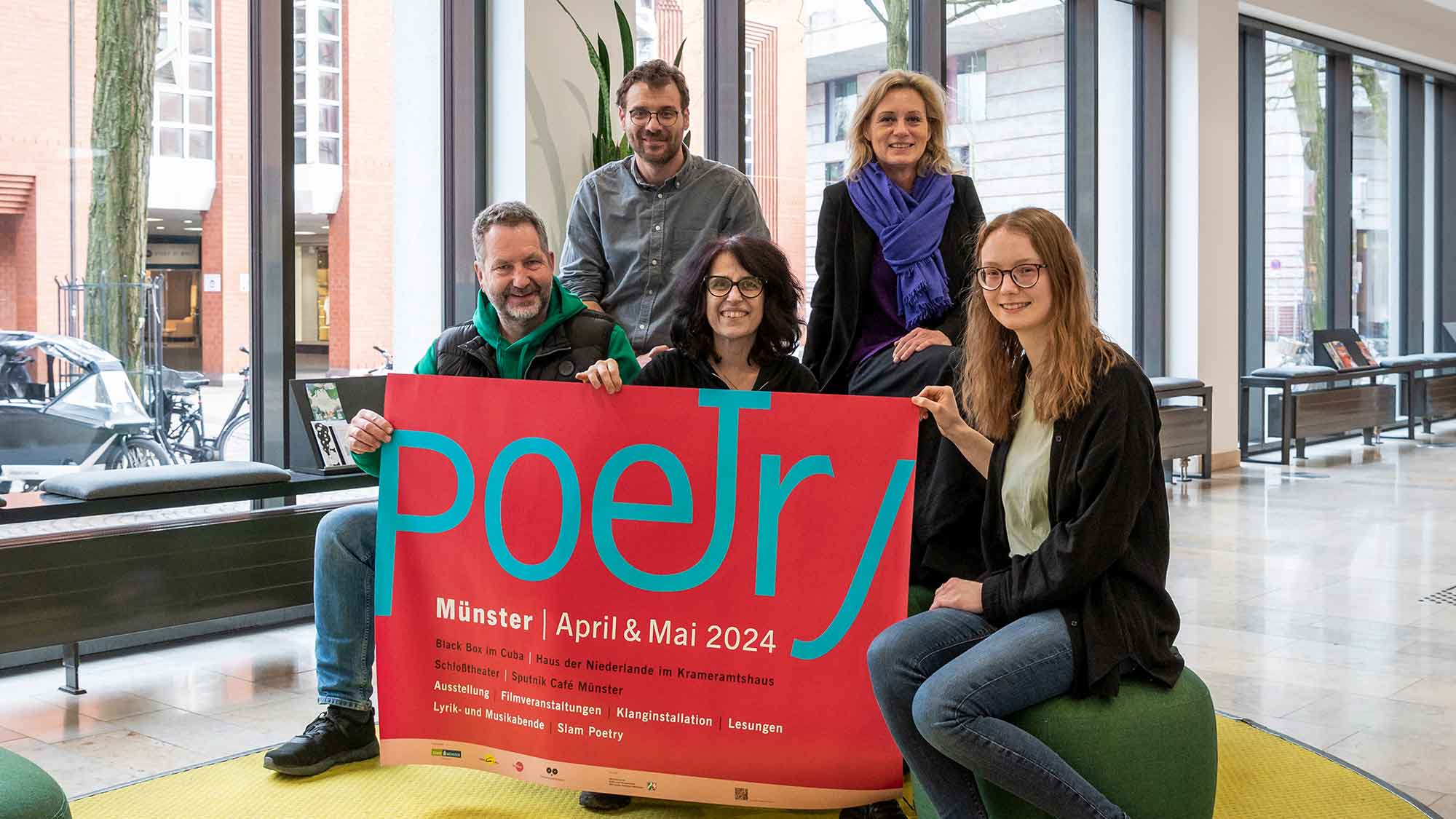 Münster: Lyrik hören, sehen und erleben – Programm »Poetry 2024« vom 8. April bis zum 12. Mai 2024 übersetzt Lyrik in andere Kunstformen